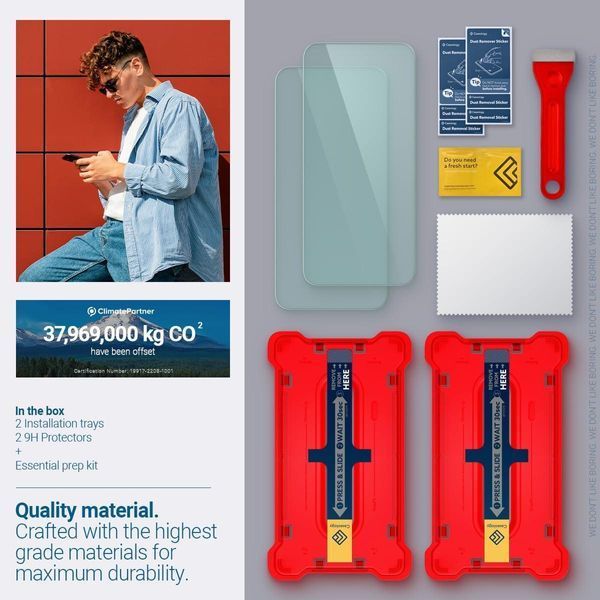 Защитное стекло Caseology Snap Fit 2-Pack для iPhone 15 2026376370 фото