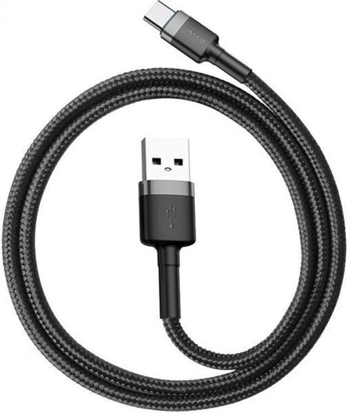 Кабель Baseus Cafule Cable USB for Type-C 3A 1 м Gray/Black (CATKLF-BG1) 1216088653 фото