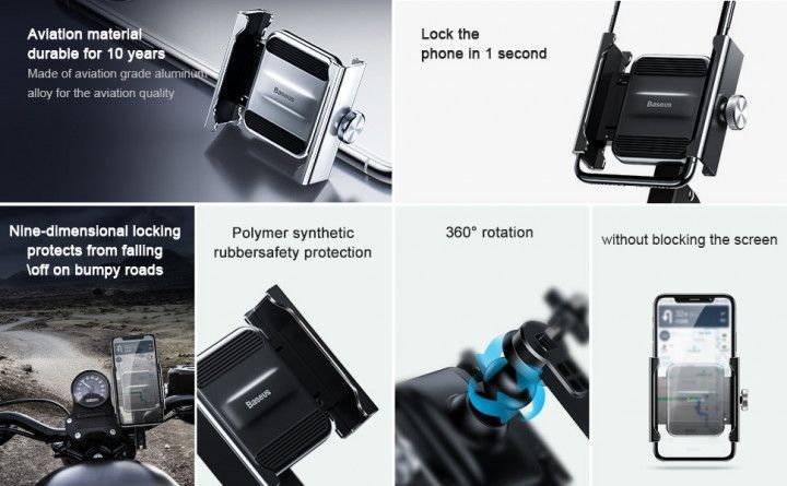 Мотодержатель Baseus Knight Motorcycle Holder (CRJBZ-01) 1170250408 фото